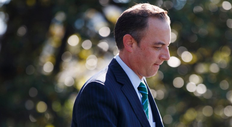 The White House may be looking to nominate Chief of Staff Reince Priebus as the ambassador to Greece, according to a report. (AP Photo/Evan Vucci)