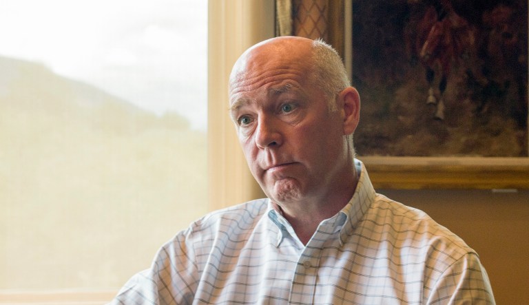 Gianforte pled guilty to a misdemeanor physical assault charge after body slamming a Guardian reporter to the ground the night before the special election for Montana's U.S. House seat. (AP Photo/Bobby Caina Calvan)