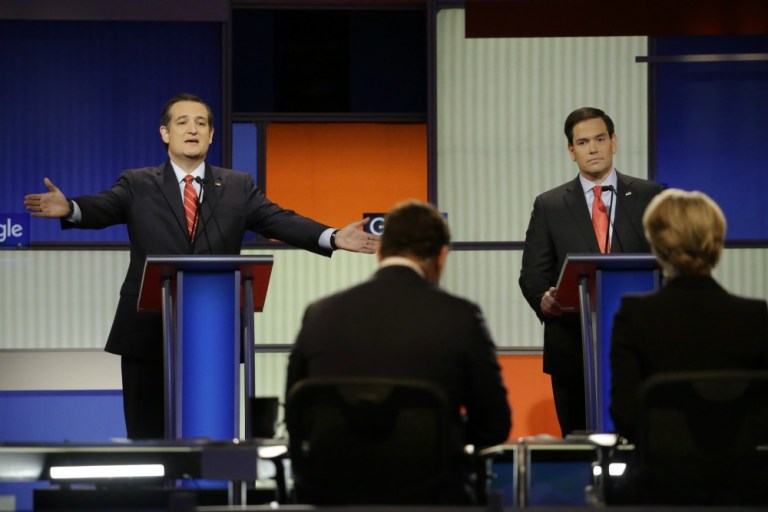 While Marco Rubio and John Kasich fight over the establishment lane, Ted Cruz has his own line to second place. (AP Photo)