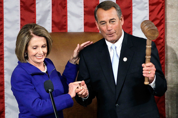 John Boehner taking the speaker's gavel from Nancy Pelosi after the 2010 elections. AP Photo