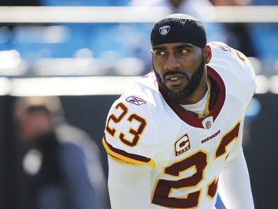 Bob Leverone/AP
DeAngelo Hall had only three interceptions this season after having six last year.