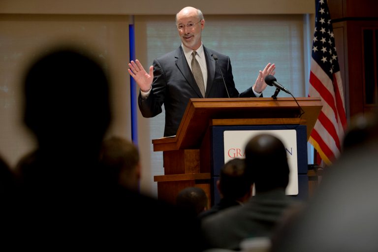 Pennsylvania Gov. Tom Wolf speaks during the Philadelphia GradNation Community Summit Friday, June 12, 2015, at the The Chemical Heritage Foundation in Philadelphia. (AP Photo/Matt Rourke)