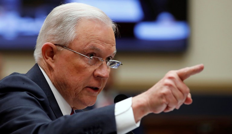 Conservative comedian Tim Young gives the play-by-play of Jeff Sessions' testimony, Donald Trump, Jr. messages back and forth with WikiLeaks, and the president reveals positive feelings towards North Korea. (AP Photo/Alex Brandon)