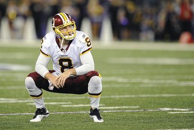 Nick Wass/AP
Washington Redskins starting quarterback Rex Grossman has thrown 40 touchdowns and 40 interceptions in his career.