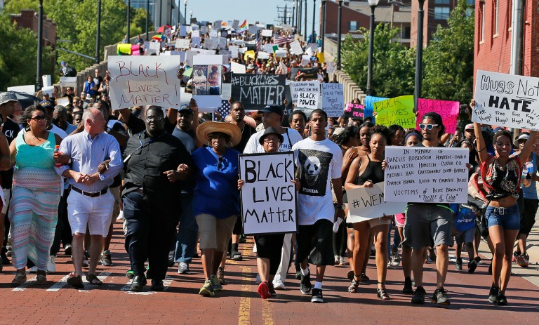 A poll released Wednesday found Americans appear to be increasingly concerned about race relations. (AP Photo/Sue Ogrocki)