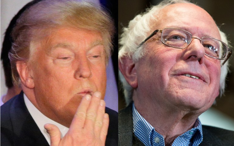 Support for Republican Donald Trump jumped six points, to 44 percent nationally, after Tuesday's primary. Support for Democrat Bernie Sanders increased two points, to 39 percent nationally. (AP Photos)