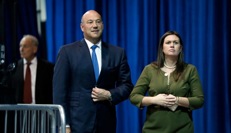 Sarah Sanders defended Trump's omission of Gary Cohn's name during his extended list of 