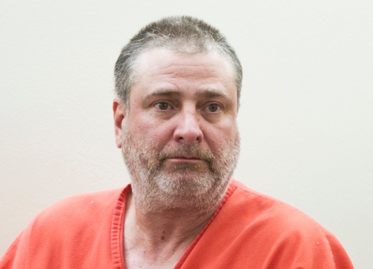 Mark Anthony De Simone, 53, is shown in Juneau District Court for his arraignment on Tuesday, in Juneau, Alaska. (Michael Penn/The Juneau Empire via AP)