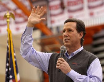Rick Santorum Arrives in New Hampshire