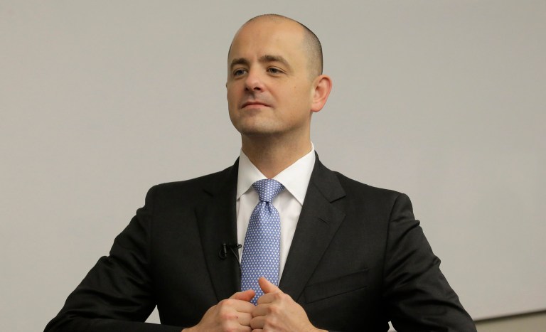 Independent candidate Evan McMullin has surged past GOP nominee Donald Trump in Utah, leading him 31-27 among likely voters in a new poll. (AP Photo/Rick Bowmer, File)