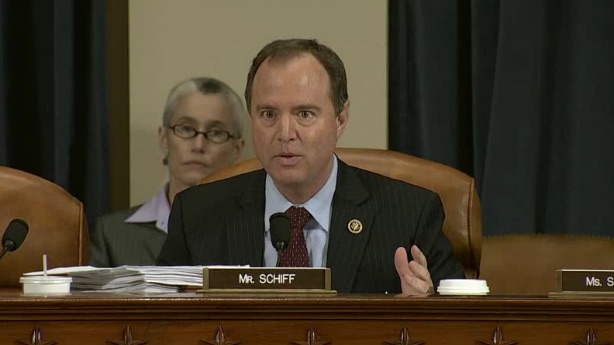 Rep. Adam Schiff, D-Calif., ticked through a list of actions that he said demonstrated the House Select Committee on Benghazi's partisan leanings Thursday during a highly-anticipated interview of Clinton. (Image courtesy screenshot)
