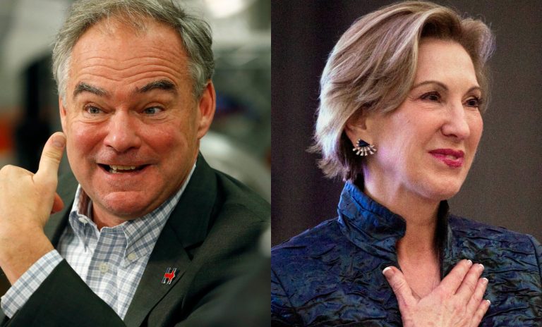 Former 2016 GOP presidential hopeful Carly Fiorina won't rule out a Senate run against Democratic Sen. Tim Kaine in Virginia in 2018. (AP Photos)