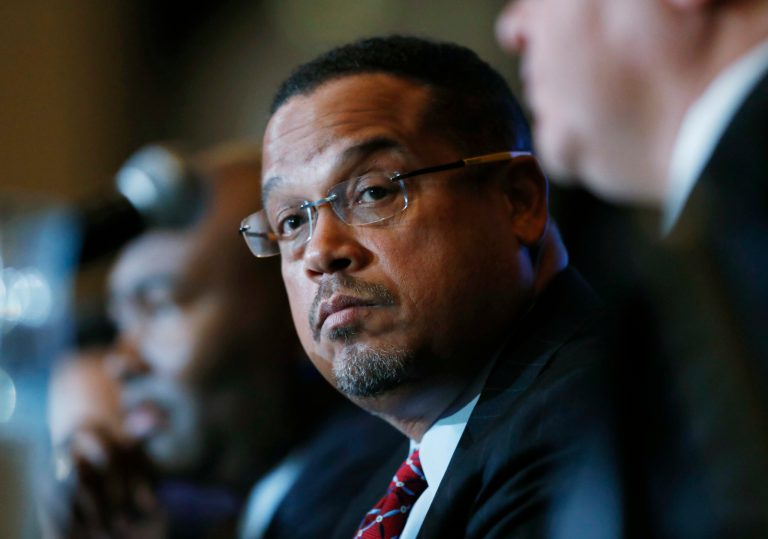 Ellison said Trump's courting of nationalist figures is the main catalyst behind anti-Muslim rallies in tens of cities around the country scheduled for Saturday. (AP Photo/David Zalubowski)