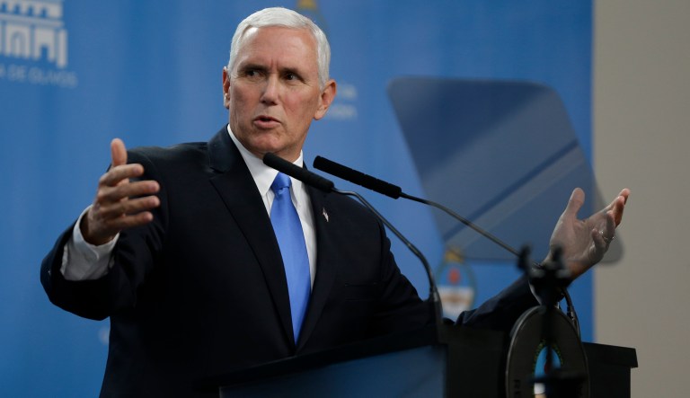 The vice president was also asked if he felt additional changes to staff were needed to eliminate the public infighting (AP Photo/Natacha Pisarenko)