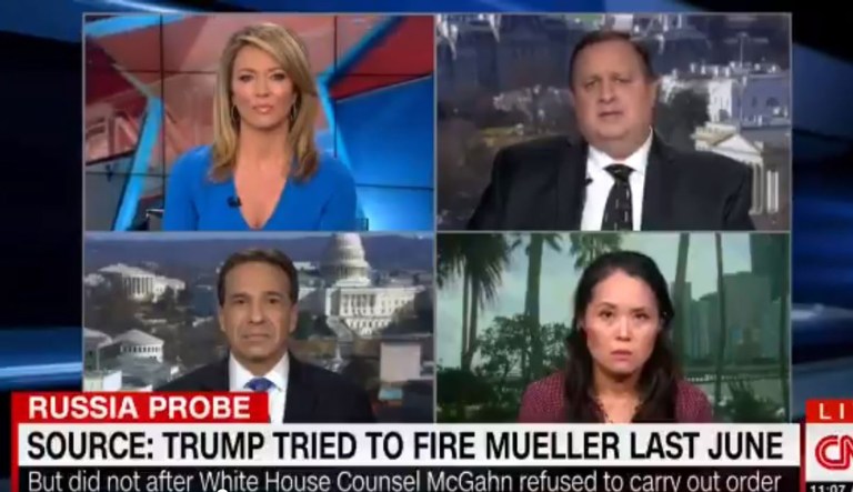 During a CNN panel that was supposed to discuss about whether President Trump committed obstruction of justice after new reports indicated that Trump tried to fire special counsel Robert Mueller during the summer of 2017, attorney Elizabeth Beck (pictured lower right) yelled, 