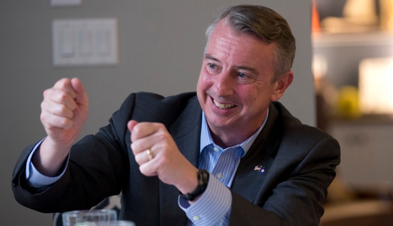 Virginia's Republican gubernatorial candidate Ed Gillespie is ahead of his Democratic opponent Lt. Gov. Ralph Northam by 8 percent, according to a Hampton University Center for Public Policy poll. It's only the second poll in recent months in which Gillespie leads Northam. (AP Photo/Steve Helber, File)