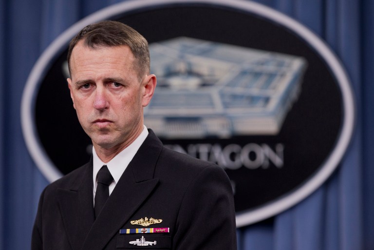 Chief of Naval Operations Adm. John Richardson said a continuing resolution forces the service to award many contracts for services or management at facilities twice, doubling the work load. (AP Photo/Manuel Balce Ceneta, File)