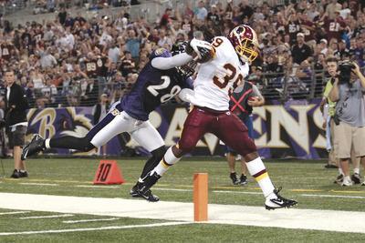 Rob Carr/Getty Images
Runs like his 37-yard scamper for a touchdown against the Ravens have helped Tim Hightower average 6.8 yards a carry in the Redskins'stretch zone scheme this preseason.