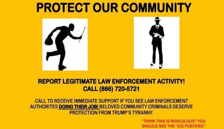 After witnessing hundreds of flyers posted throughout Stanford University's campus dormitories informing students of a hotline they could call to report the presence of Immigration and Customs Enforcement agents on campus, one student created his own posters to bring a new perspective to the illegal immigration debate. (Isaac Kipust)