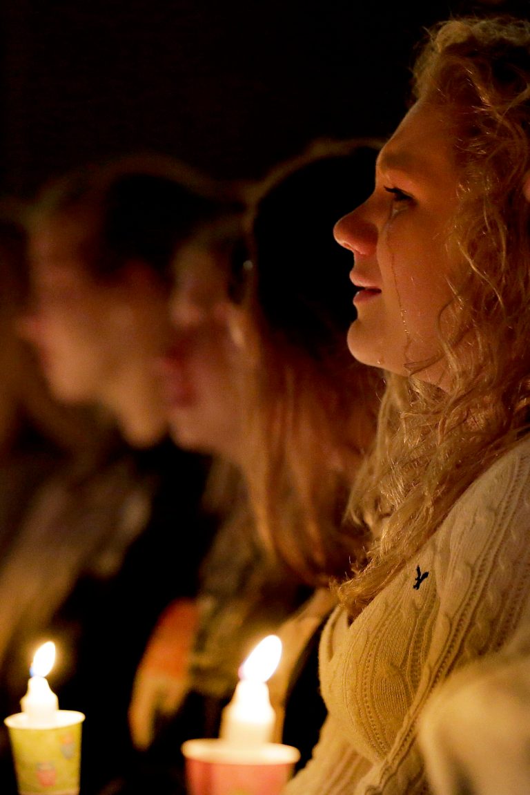 Mourners attend a service at St. Mary's Church of the Assumption Thursday, April 18, 2013, a day after an explosion at a fertilizer plant in West, Texas. The massive explosion at the West Fertilizer Co. Wednesday night killed as many as 15 people and injured more than 160. (AP Photo/Charlie Riedel)