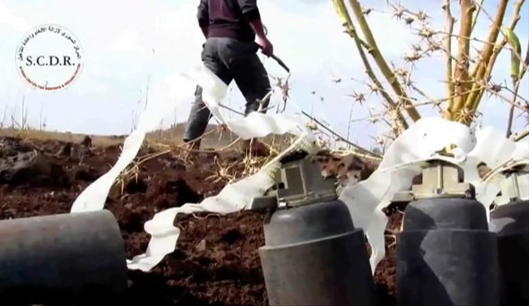 The United States remains as the world's largest single financial contributor to global demining efforts. (Syrian Center for Demining and Rehabilitation via AP)