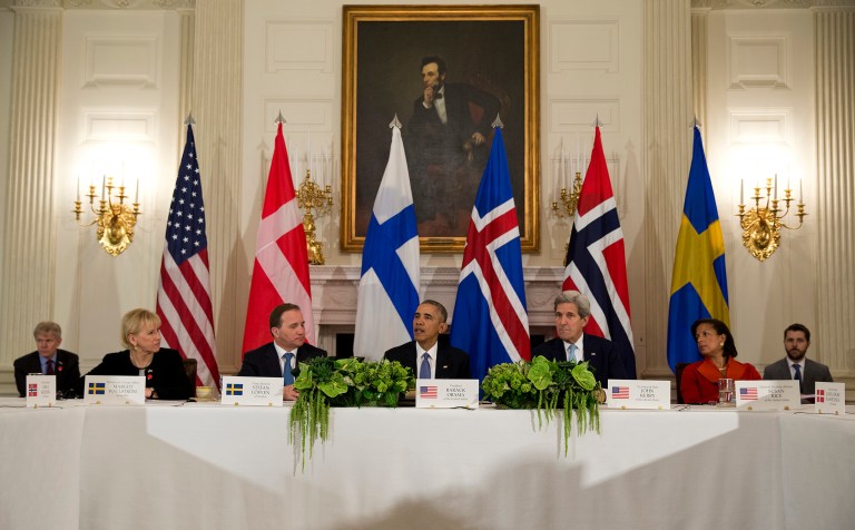 President Obama and Scandinavian leaders on Friday renewed their commitment to NATO in the wake of Russian intransigence on Crimea and deployment of a U.S. missile defense shield in Eastern Europe — the first of its kind on the continent. (AP Photo/Carolyn Kaster)