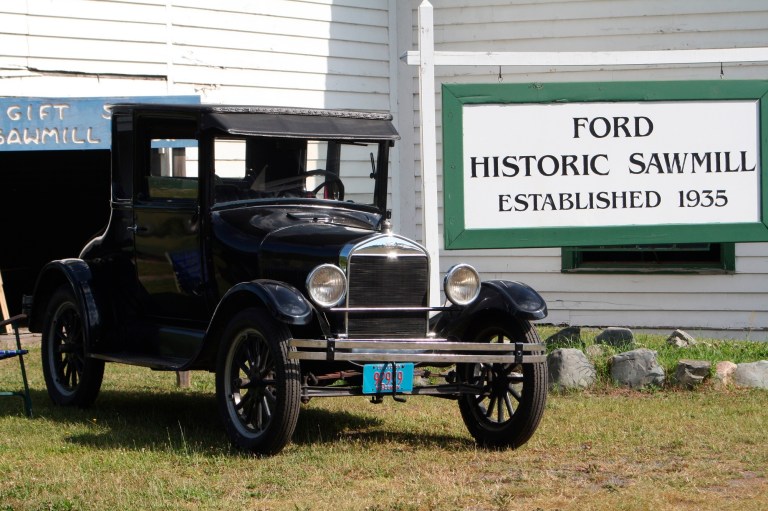 This photo taken on Aug. 9 photo and provided by Michigan Technological University from the Ford Center's 60th anniversary celebration in Alberta, Mich., shows a Model-T. The site that sprang out of Henry Ford's desire to produce wood for his automobiles continues on as a Michigan Technological University site for forest research. The 60th anniversary of the site's transfer to MTU was commemorated with a two-day celebration recently at the Ford Center, according to The Daily Mining Gazette of Houghton. (AP Photo/Michigan Technological University, Tara Bal)