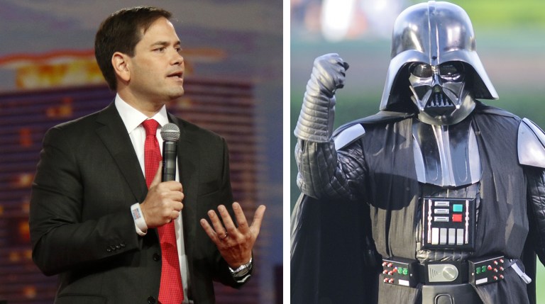 Florida Sen. Marco Rubio is reluctant to endorse the man known for force choking senators. (AP Photos)