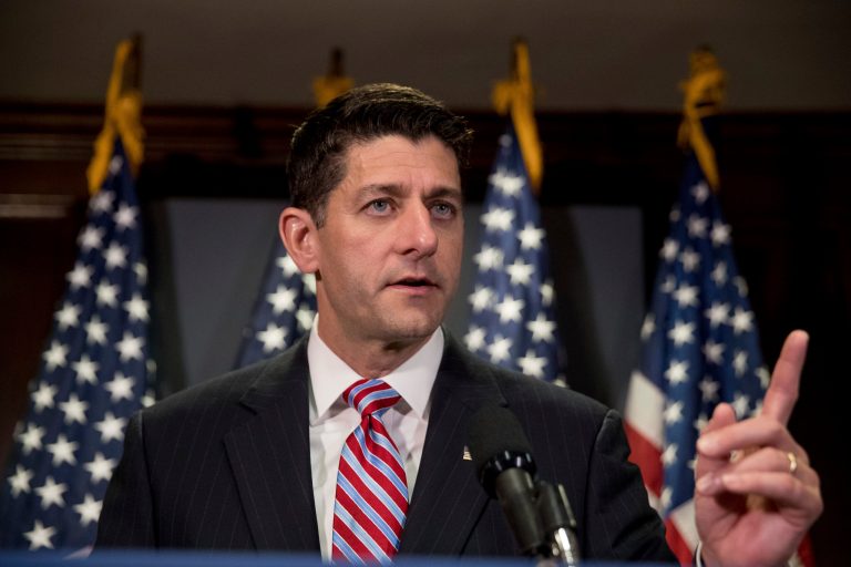 House Speaker Paul Ryan and Republican National Committee Chairwoman Ronna Romney McDaniel denounced the white supremacist protest in Charlottesville, Va., on Saturday. (AP Photo/Andrew Harnik)