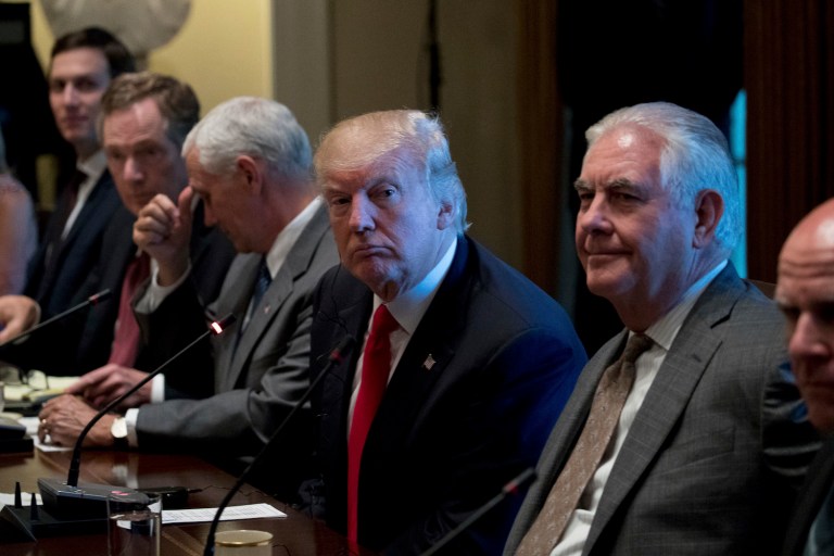 The administration is hosting working sessions with business leaders on Monday and launching what it's calling the American Technology Council. (AP Photo/Andrew Harnik)