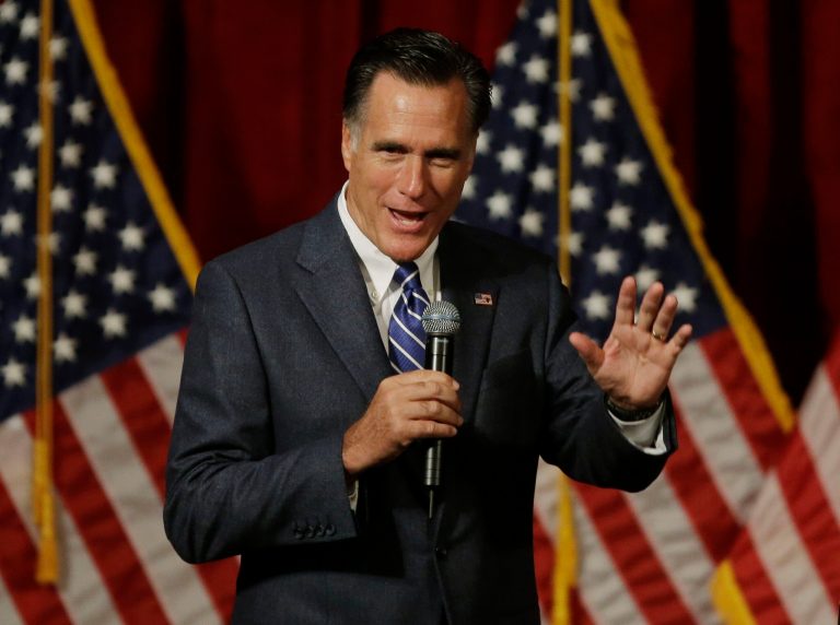 Republican presidential candidate and former Massachusetts Gov. Mitt Romney speaks at a campaign fundraising event in Del Mar, Calif., Saturday, Sept. 22, 2012. (AP Photo/Charles Dharapak)