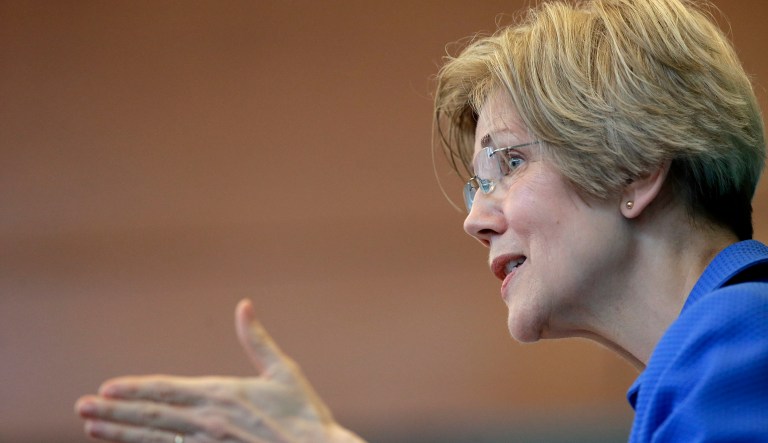 Warren celebrated the progressive taxation system implemented from 1935 to 1980 in an effort to make the case for greater government efforts to reduce the cost of college. (AP Photo/Steven Senne)