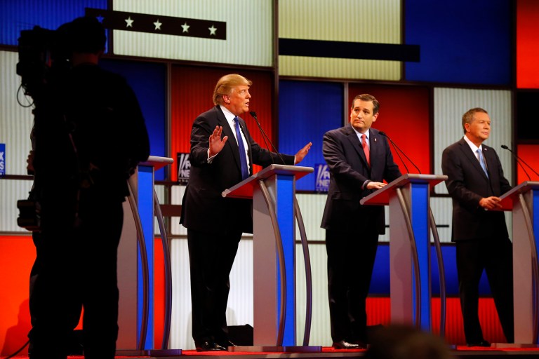 Cruz edges Trump 43-37 percent among registered voters in Wisconsin, according to the poll. John Kasich is in a distant third with 18 percent. (AP Photo/Paul Sancya, File)