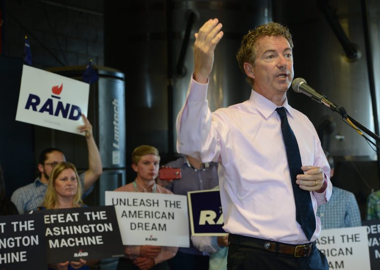 Republican presidential candidate Sen. Rand Paul speaks in Spartanburg, S.C., Wednesday, Sept. 23, 2015. (John Byrum/The Spartanburg Herald-Journal via AP