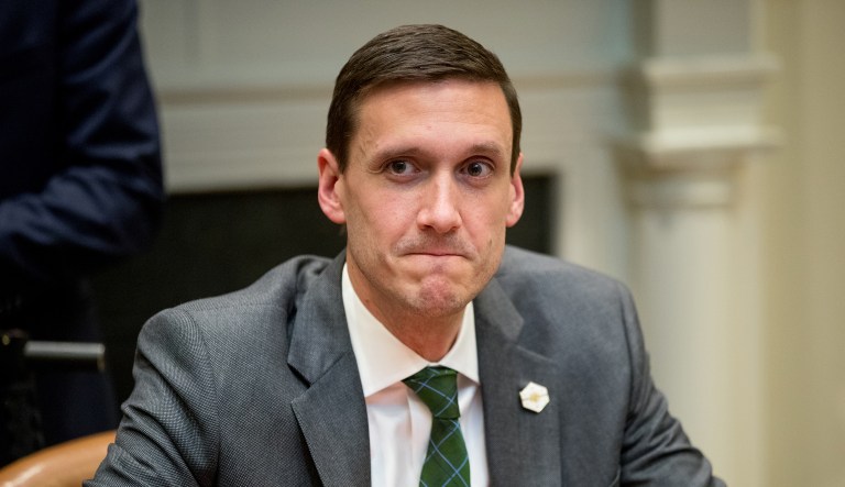 On several occasions, West Wing aides and officials were tricked into conversing with pranksters impersonating their colleagues or world leaders. Tom Bossert (pictured above), for example, accepted a fake dinner party invitation from Jared Kushner, which turned out to be an email from a British web designer. (AP Photo/Andrew Harnik)