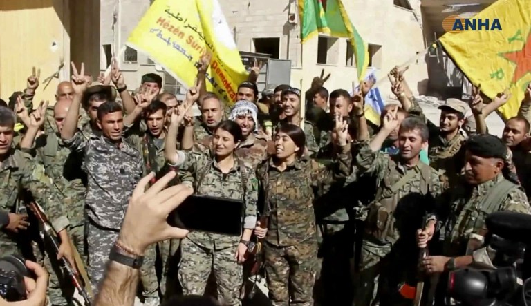 The U.S.-backed Syrian Democratic Forces liberated the city of Raqqa from Islamic State militants on Tuesday, a senior commander for the force said. (Hawar News Agency via AP)
