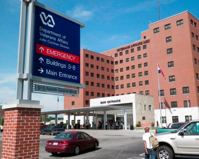 The St. Louis VA Medical Center earlier this year. (AP Photo/Jim Salter)