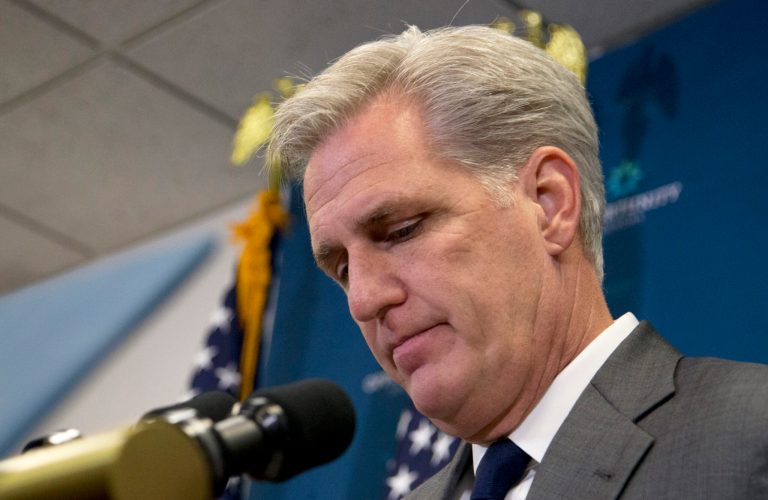 House Majority Leader Kevin McCarthy of Calif. pauses during a news conference on Capitol Hill in Washington, Wednesday, Oct. 7, 2015. (AP Photo/Manuel Balce Ceneta)