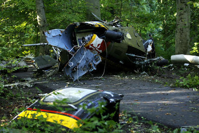 The scene of a 2008 medical helicopter crash near Joint Base Andrews (AP file photo)