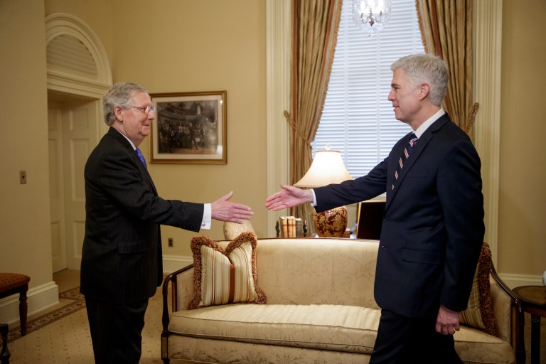 McConnell said Democrats should not expect Gorsuch to declare how he would rule on specific cases. (AP Photo/J. Scott Applewhite)