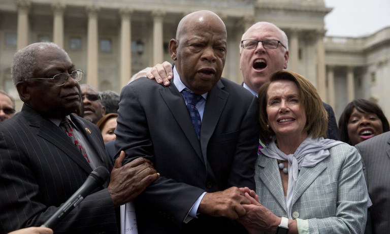 The House Democrats' protest for gun control was exactly like Selma, except for the fact that snacks were not on order in Selma, and there were plenty of people who wanted them dead and were actually willing to kill them. (Andrew Harrer/Bloomberg)