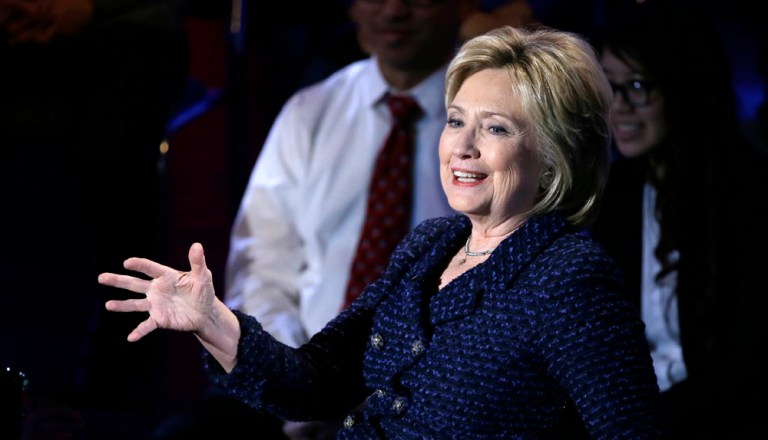 Donald Trump "was basically somebody we all knew in New York and he was supportive of Democrats, he was supportive of a lot of the causes that I cared about and the people I knew cared about," said Hillary Clinton. (AP Photo/Charlie Neibergall)