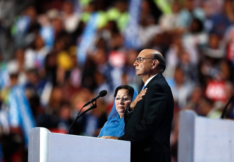 Vietnam veteran Tom Keefe set up the Crowdpac.com site for Khizr Khan on Wednesday. In just over a day, 123 people have donated more than $13,000 to the potential candidate for the 58th District. (AP Photo)