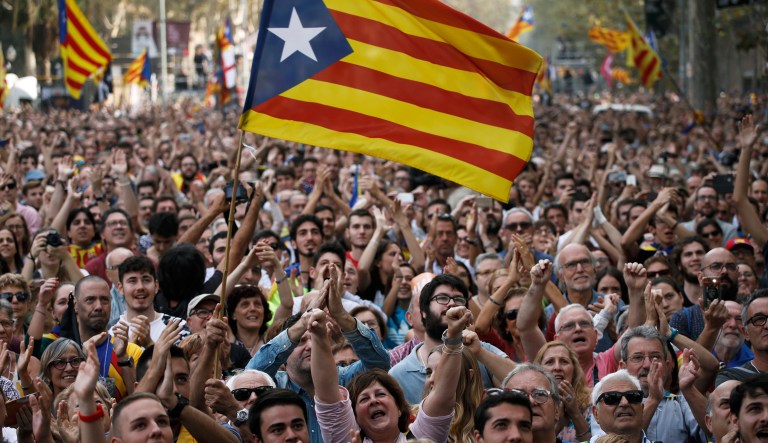 The State Department's endorsement of the Spain's central government came after a Friday vote in the Catalan parliament to declare independence, which touched off a new political crisis in Western Europe. (AP Photo/ Emilio Morenatti)