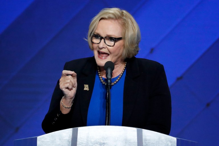 Claire McCaskill isn't one to let a serious protest go to waste. (AP Photo/J. Scott Applewhite)