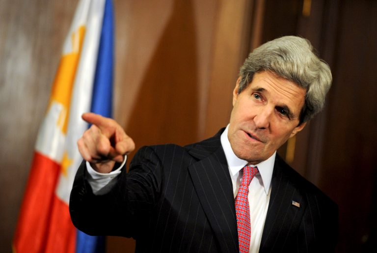 Secretary of State John Kerry, shown here TuesdayÃÂ in Manila, Philippines, does not support additional sanctions against Iran for the time being. (AP Photo/Noel Celis, Pool)