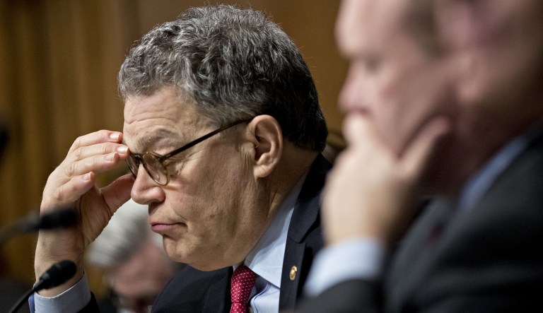 Sen. Al Franken, D-Minn., faces a chorus of voices calling for him to resign from office after two women accused him of sexual misconduct. A recent poll shows his own constituents, by and large, wish he would step down. (Andrew Harrer/Bloomberg)