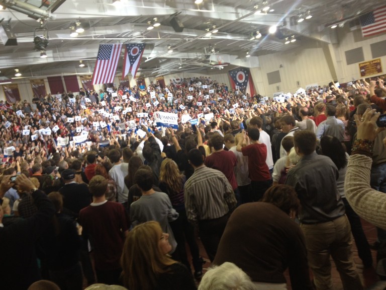  Romney and Portman rally at Avon Lake, HS, in suburban Cleveland. 