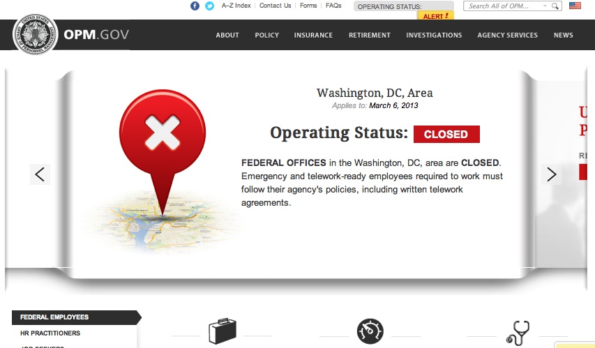 Federal Gov’t Closed