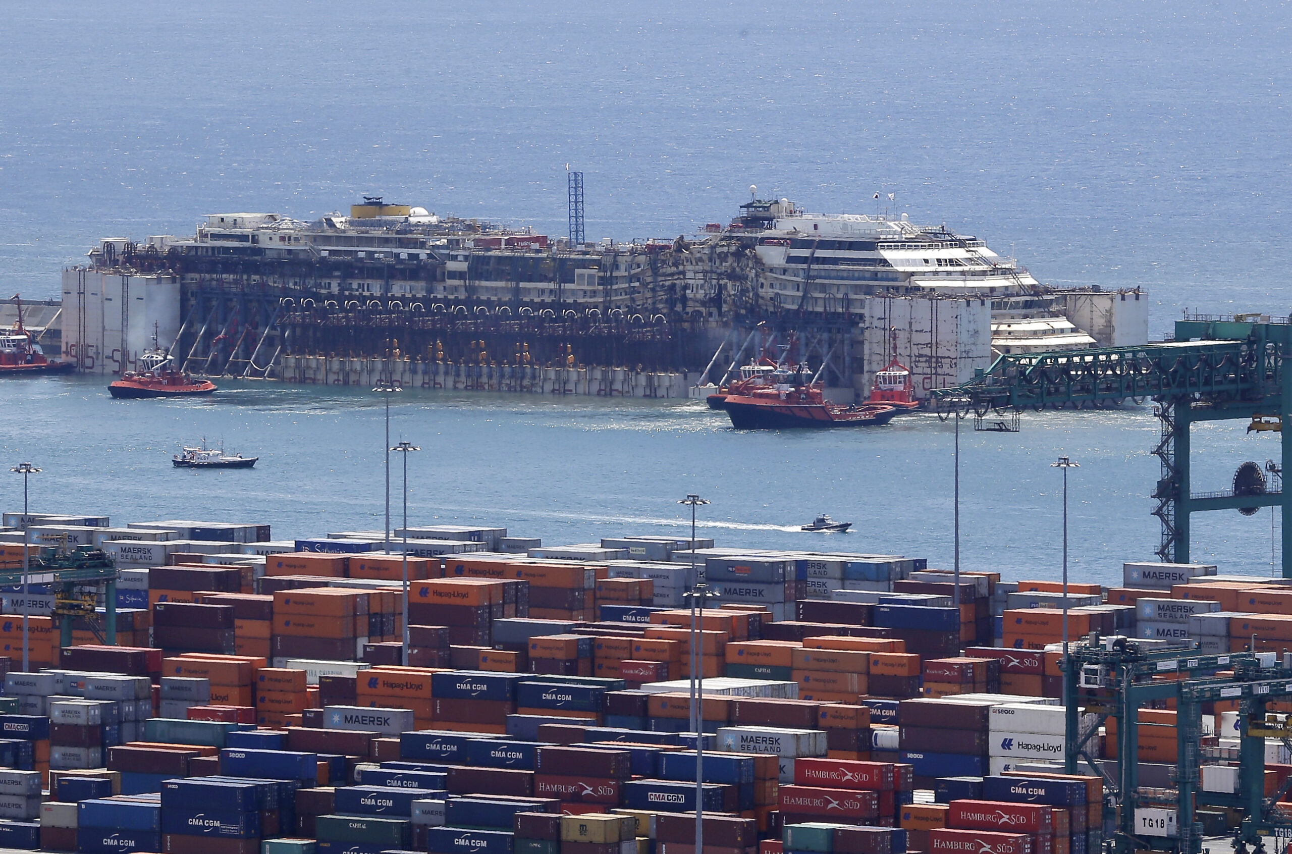 Costa Concordia wreck reaches final destination